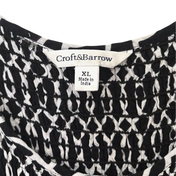 Croft & Borrow | Black & White Geometric Midi Dress | XL - Picture 3 of 4